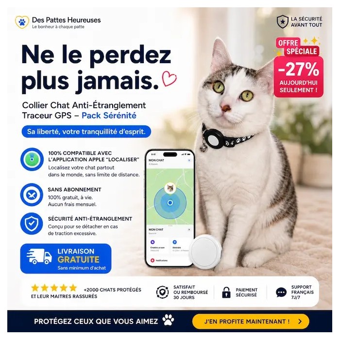 Collier GPS pour chat sans abonnement