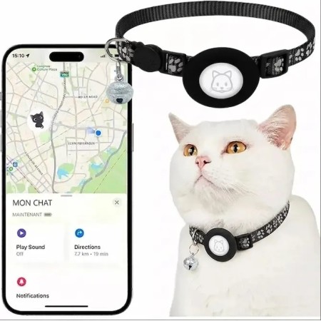 Collier GPS pour chat compatible iOS et find my Apple traceur géolocalisation chats