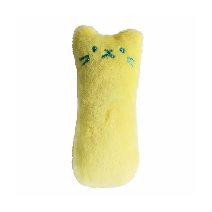 Peluche herbe à chat jaune vue de face