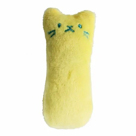 Peluche herbe à chat jaune vue de face