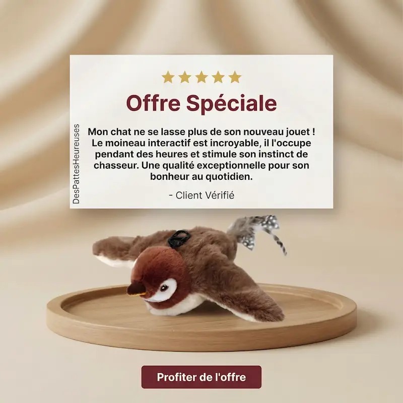Oiseau interactif intelligent pour chat - Cadeau idéal anti-ennui