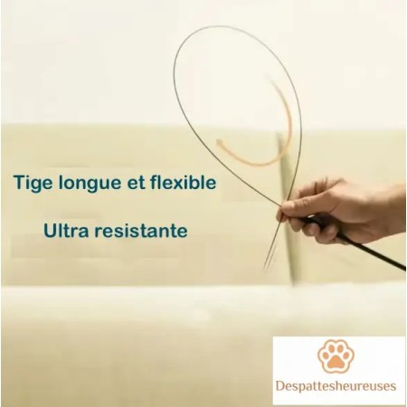 Canne à pêche pour chat avec tige longue et flexible ultra-résistante - Jeu interactif