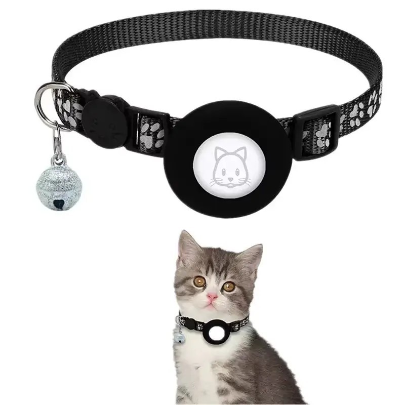 Petit chat avec collier GPS ergonomique et boucle de sécurité breakaway