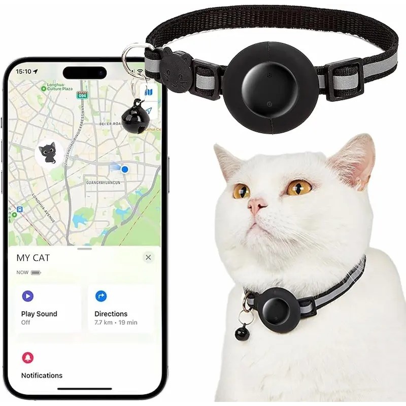 Collier GPS pour chat compatible iOS et find my Apple traceur géolocalisation chats