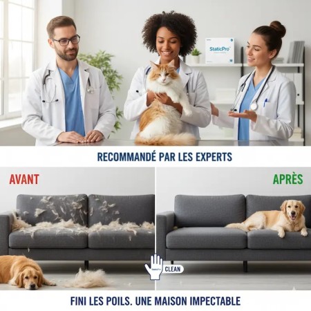 Gant ramasse poil StaticPro pour chat et chien