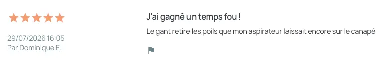 Témoignage client sur le gant anti-poils StaticPro