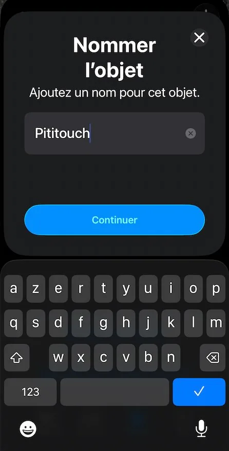 Collier GPS nom du chat pour personnaliser le traceur Find My sur iPhone